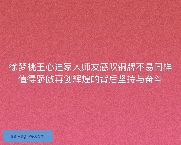 徐梦桃王心迪家人师友感叹铜牌不易同样值得骄傲再创辉煌的背后坚持与奋斗